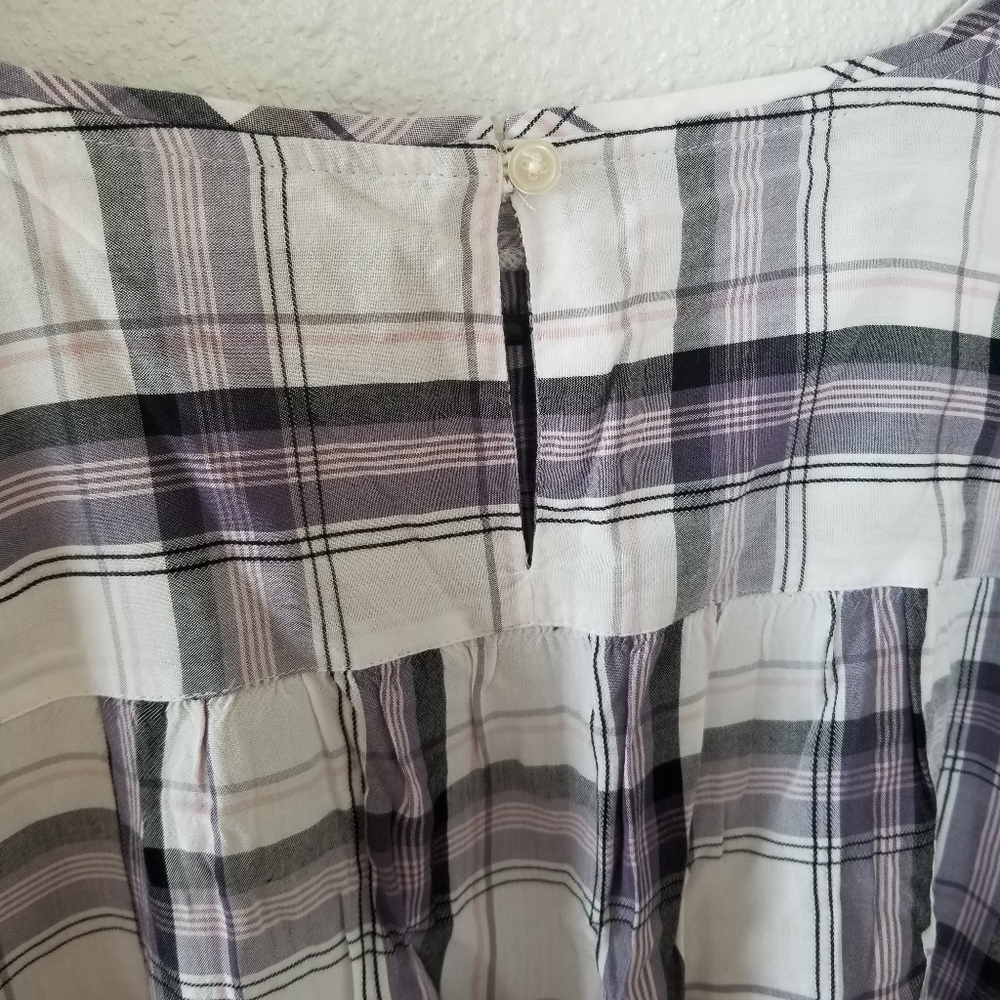 Loft plaid loose fitting 3/4 sleeves top - Picture 6 of 7